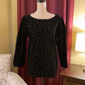Ann Taylor Velvet Leopard Print Blouse